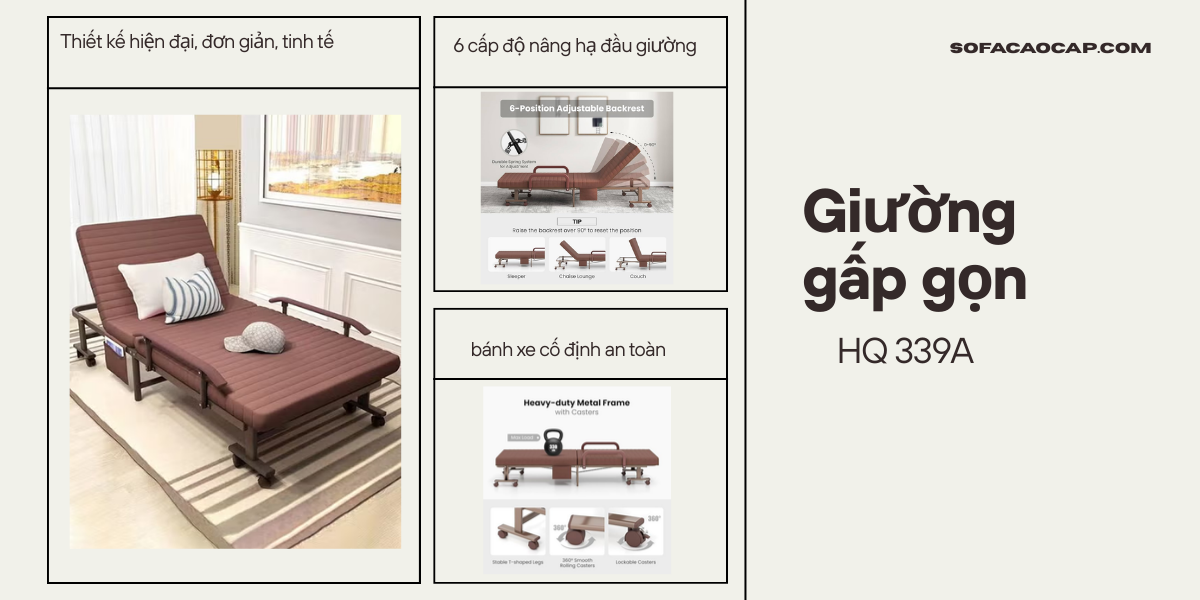 Giường gấp gọn HQ 339A được nhiều người dùng yêu thích