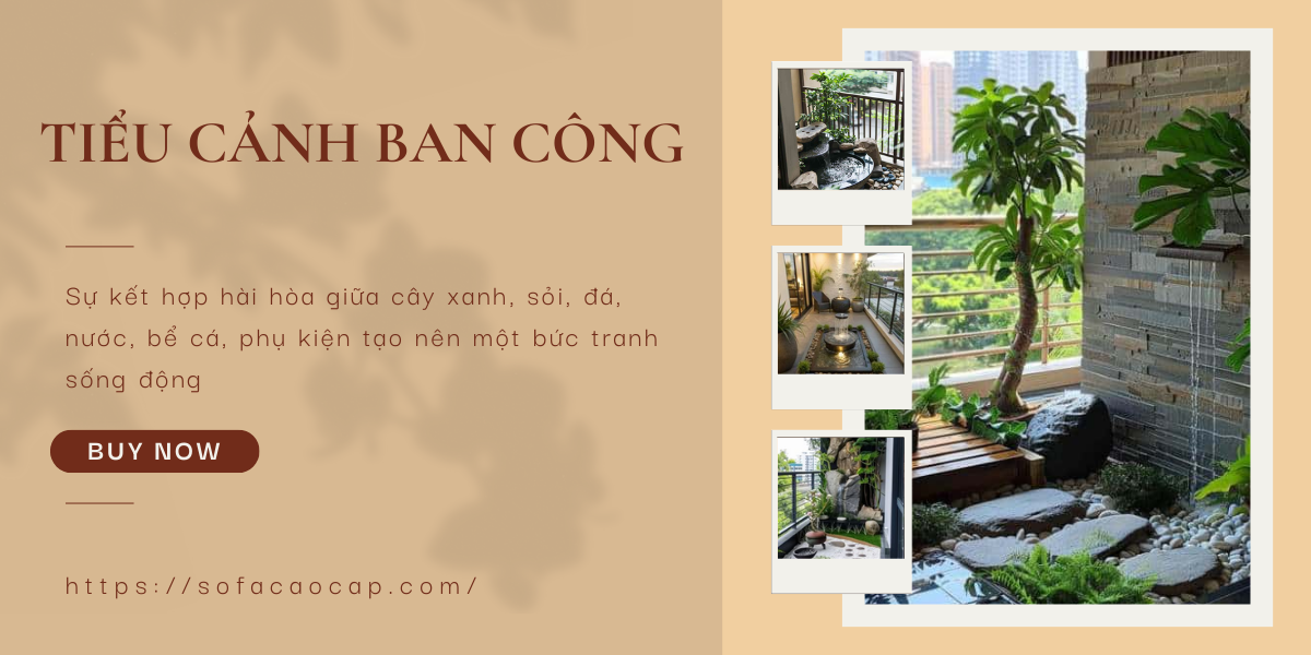 Tiểu cảnh cho ban công có thác nước
