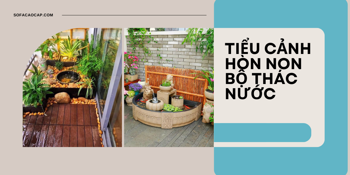 Tiểu cảnh thác nước có bể cá mini được yêu thích