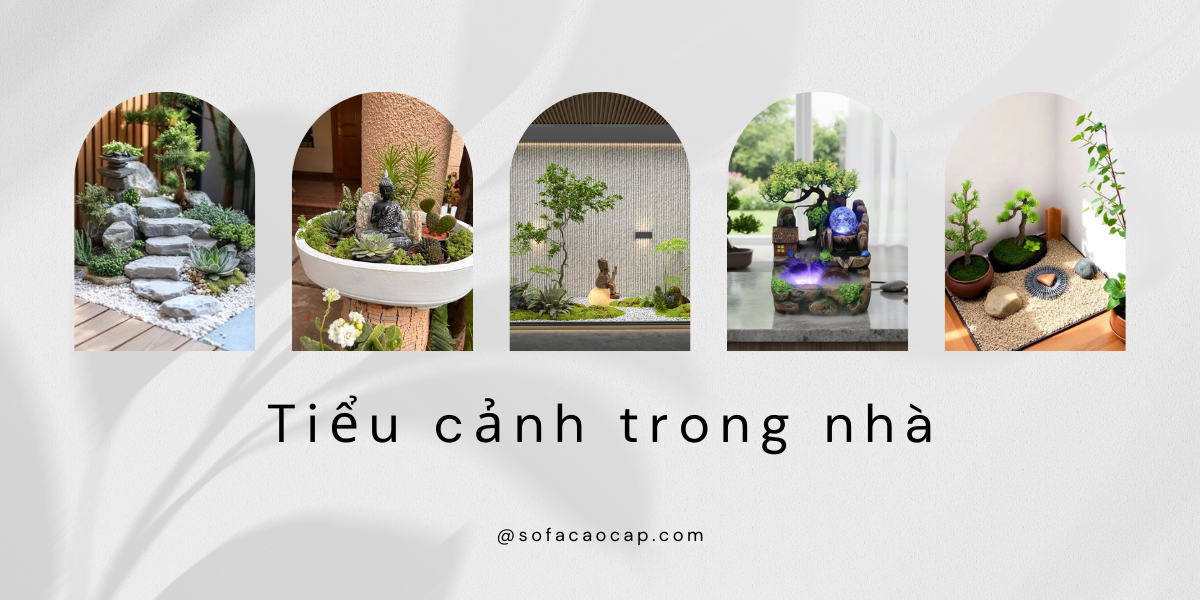 Tiểu cảnh được thiết kế trong nhà mang lại không gian xanh mát trong lành