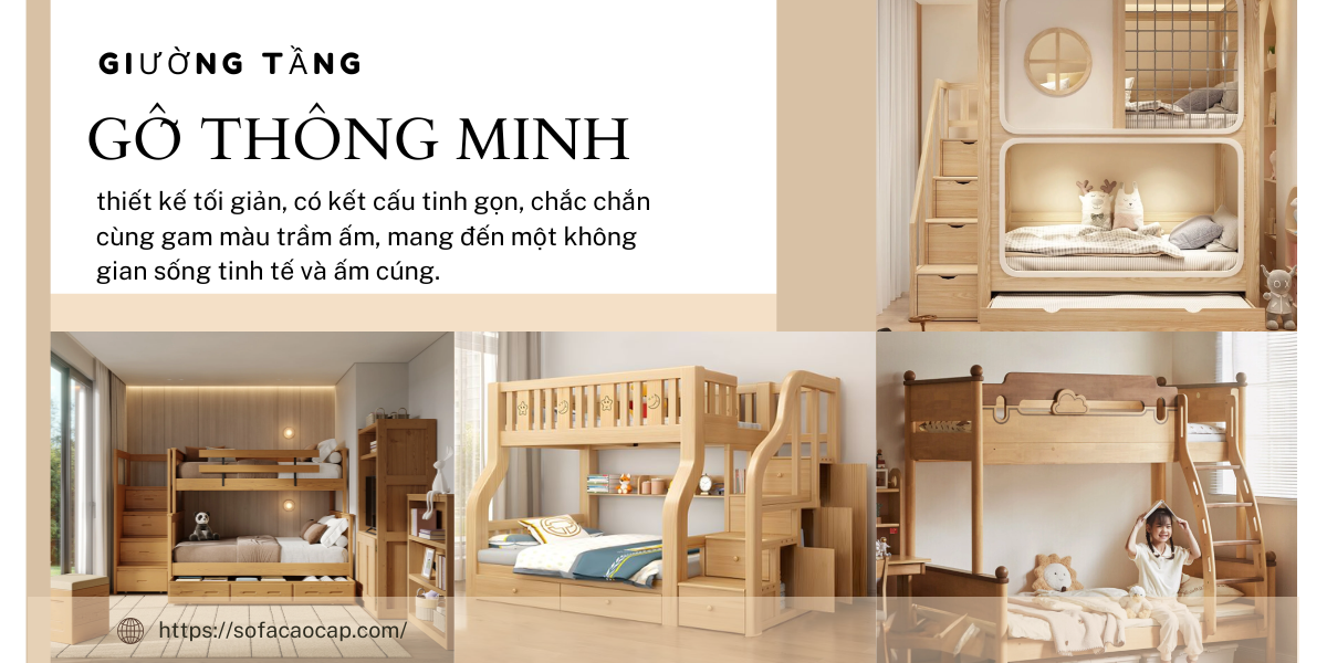 Giường tầng gỗ mang lại cảm giác an toàn, chắc chắn khi sử dụng