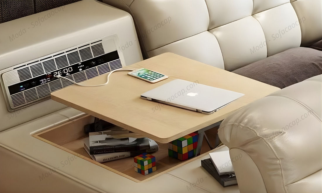 Giường ngủ thông minh hiện đại GM039 đi kèm bàn gỗ nâng hạ tiện lợi 