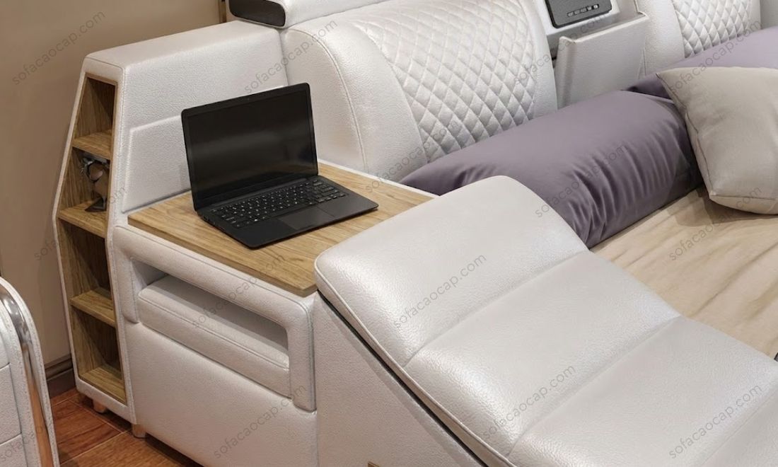 Giường đa năng Tatami GMX 048 đi kèm bàn mini ở đầu giường 