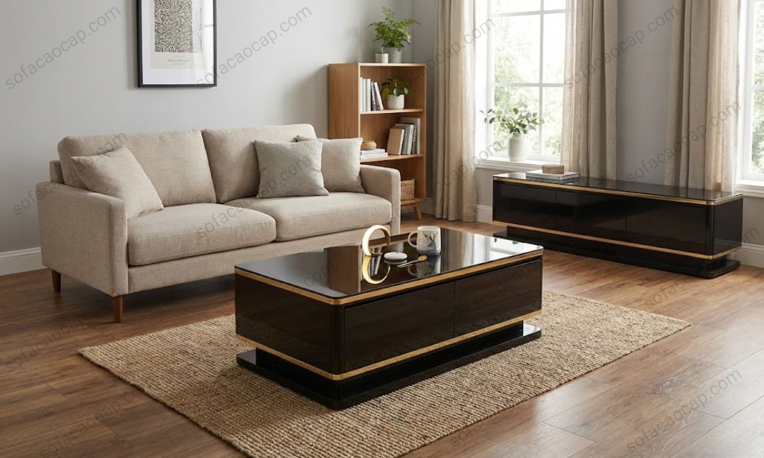 Mẫu 1 - Bàn trà mặt kính chịu lực tốt 