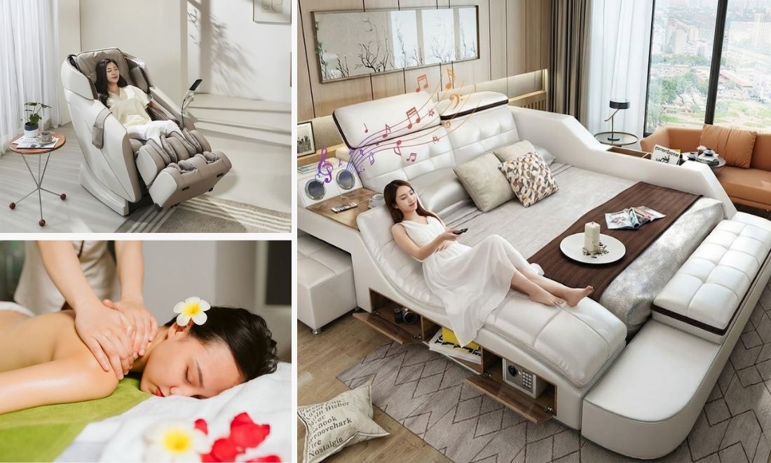 Khi lưng bị đau nghiêm trọng sau khi ngồi lâu, bạn nên đến spa để được mát xa hoặc mua ghế massage, giường massage để cơ thể được xoa bóp mỗi ngày ngay tại nhà 