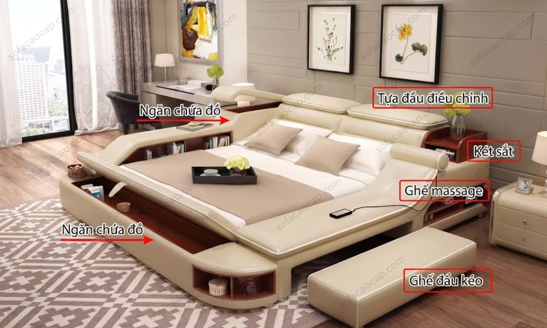 Tổng thể các bộ phận của giường ngủ thông minh GMX049