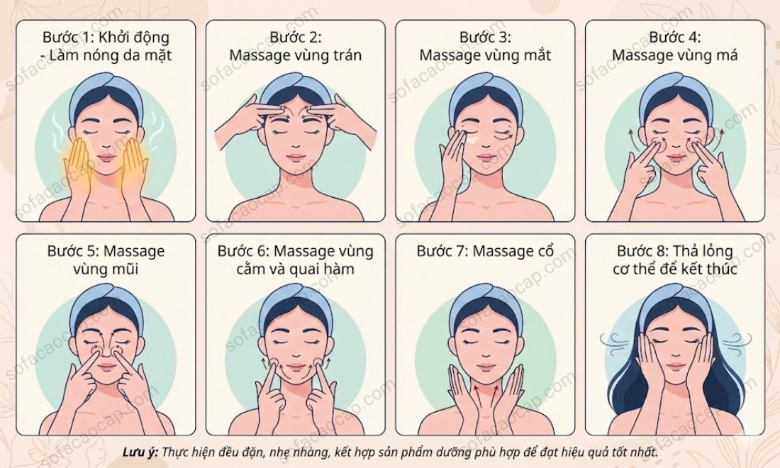 Quy trình thực hiện cách massage mặt chuyên nghiệp ngay tại nhà 