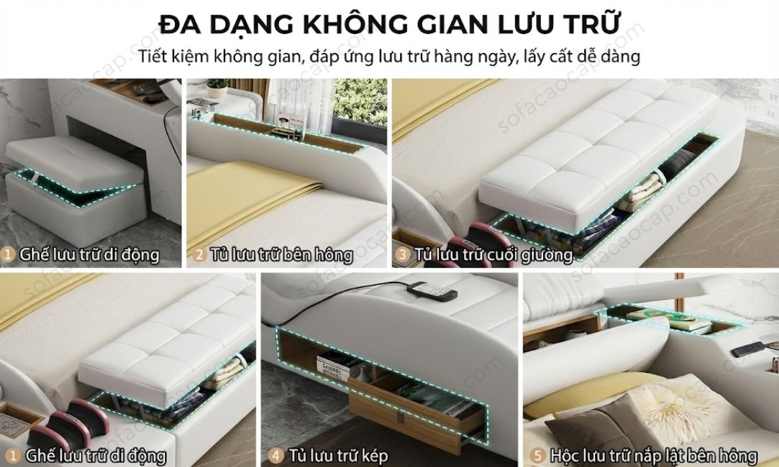 Các chỗ chứa đồ khác của giường GM24