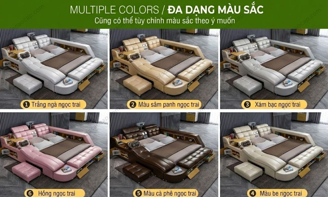 Cận cảnh các bảng màu da và vải cao cấp của GMX27, từ tông xám hiện đại đến màu kem trang nhã