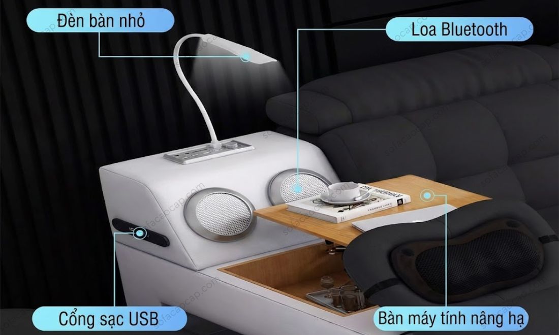 Các tiện ích phụ có trên em giường massage thông minh GMX022