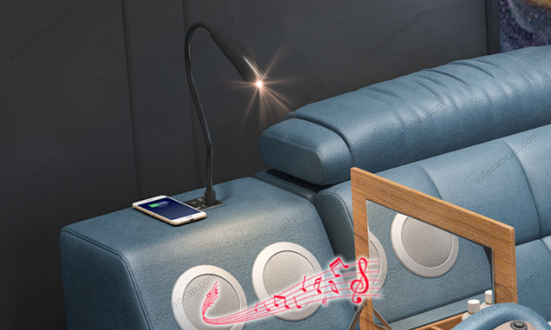 Sạc không dây và loa bluetooth của giường ghế massage đa năng GM043