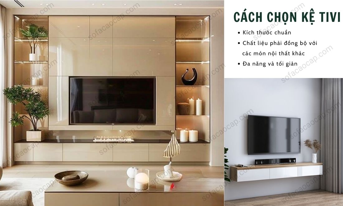Để chọn được một chiếc kệ đựng tivi ưng ý, quý khách cần lưu ý tới chất liệu, kích thước và tính năng