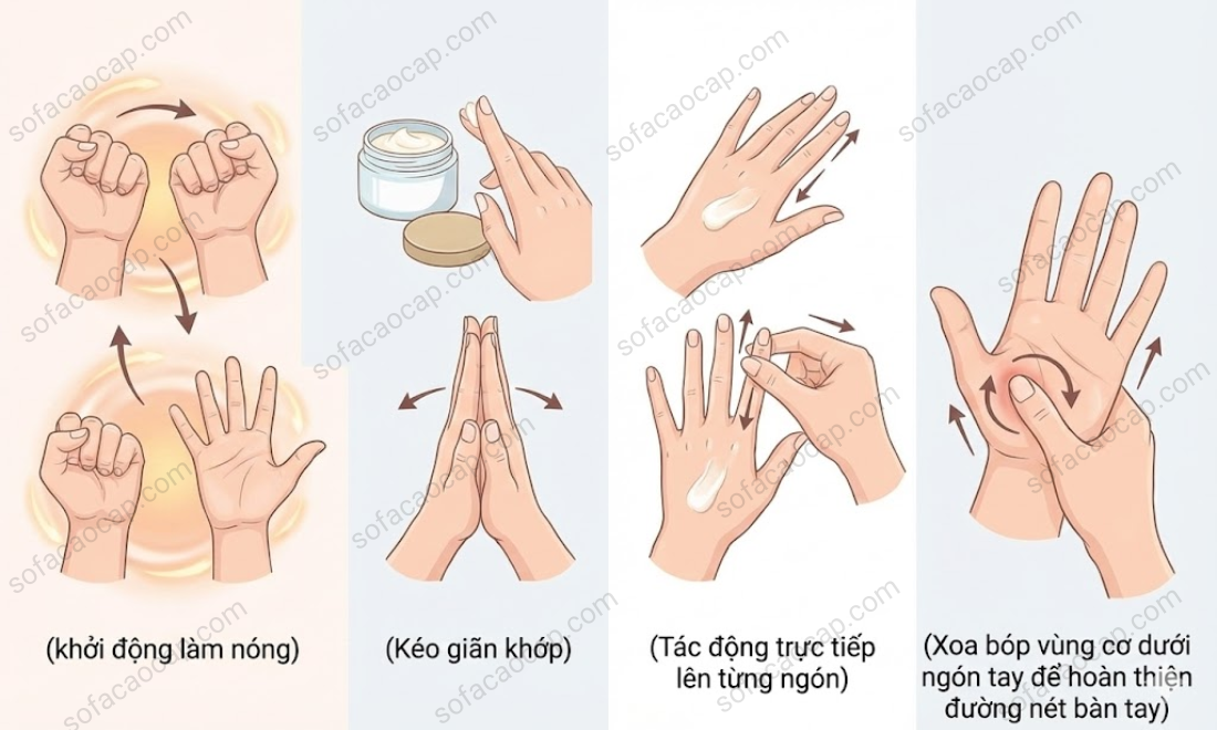 Các bước mát xa bàn tay để tay trở nên thon gọn, mịn màng hơn 