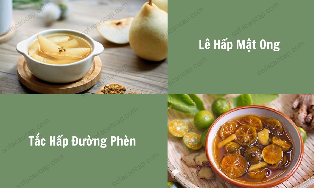 Lê hấp mật ong hay tắc hấp đường phèn cũng giúp bạn nhanh chóng thoát khỏi tình trạng rát cổ, đau họng 