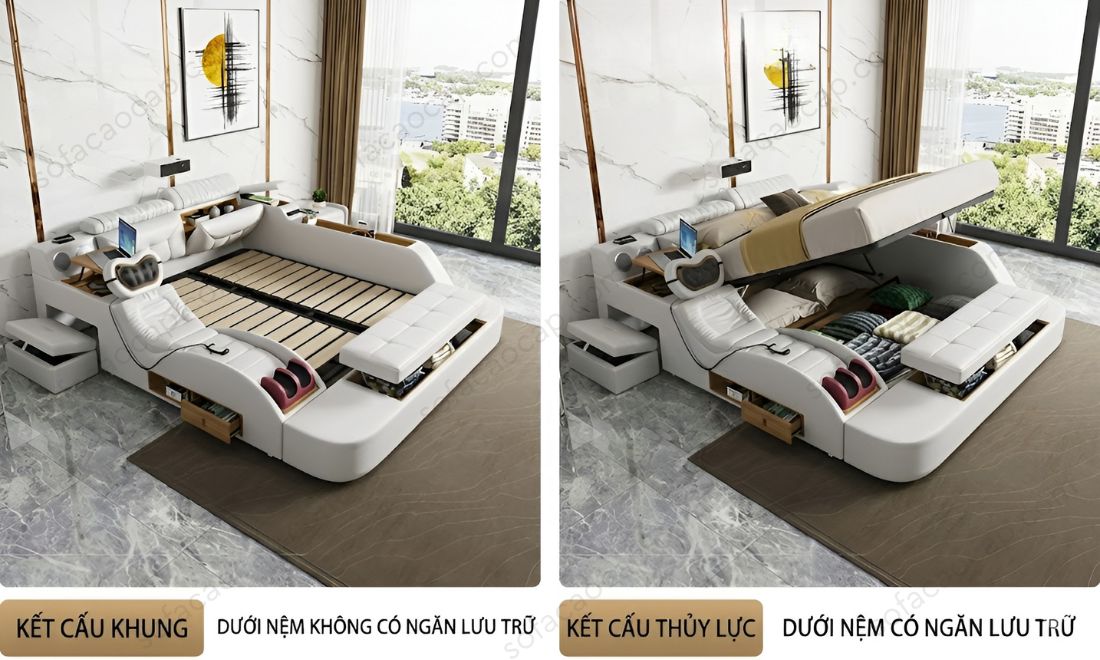 Hai loại cấu trúc khung giường của giường thông minh đa năng GM24