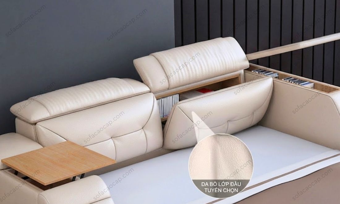 Tựa đầu điều chỉnh linh hoạt kết hợp mút hoạt tính, giúp giải tỏa mọi áp lực lên cột sống cổ.