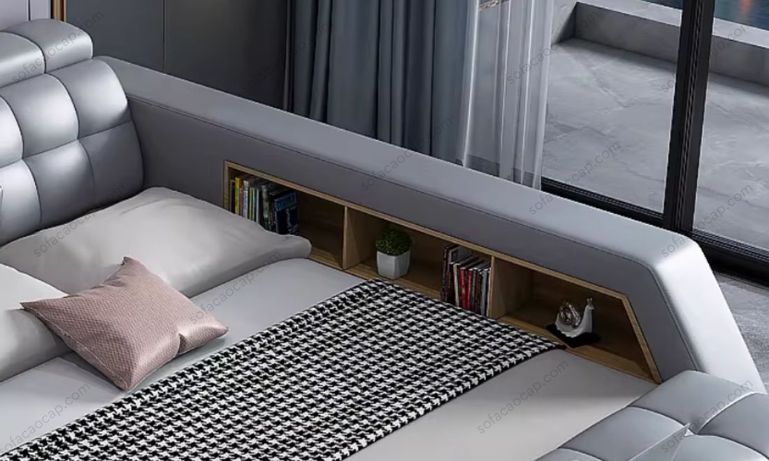Giường ngủ mát xa thông minh GMX044 có tủ bên hông giường 