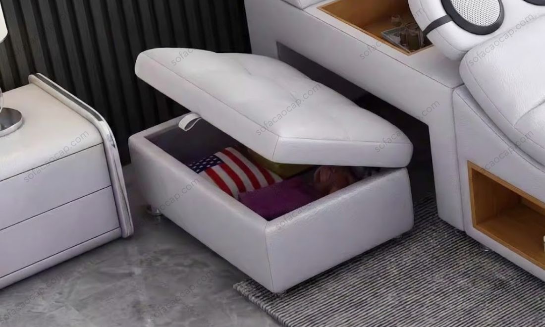 Giường thông minh hiện đại GM22 đi kèm ghế đôn di động 