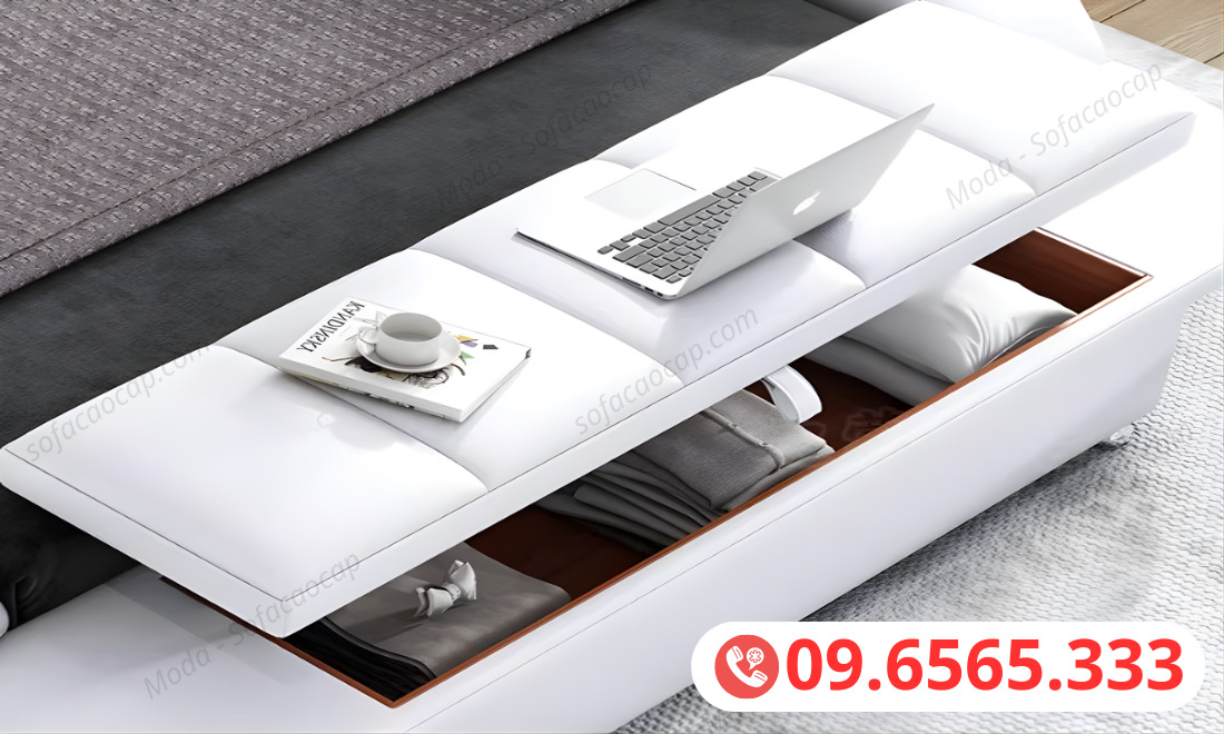 Hộc tủ đi kèm ghế băng cuối giường 