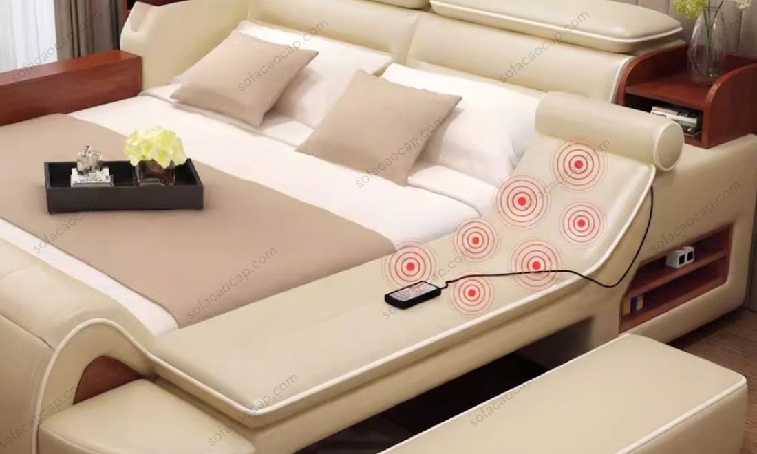 Ghế massage trị liệu chuyên sâu của giường tích hợp ghế massage GMX049 giúp thư giãn toàn thân, xua tan mệt mỏi sau một ngày dài 