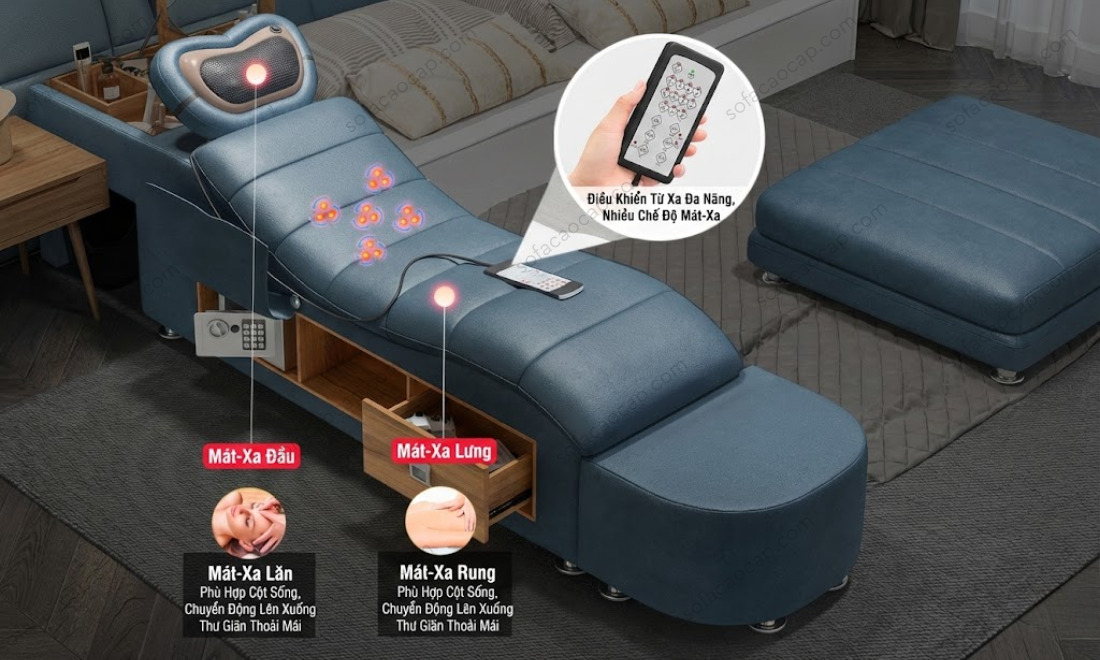 Giường ngủ thông minh tích hợp ghế massage GM043