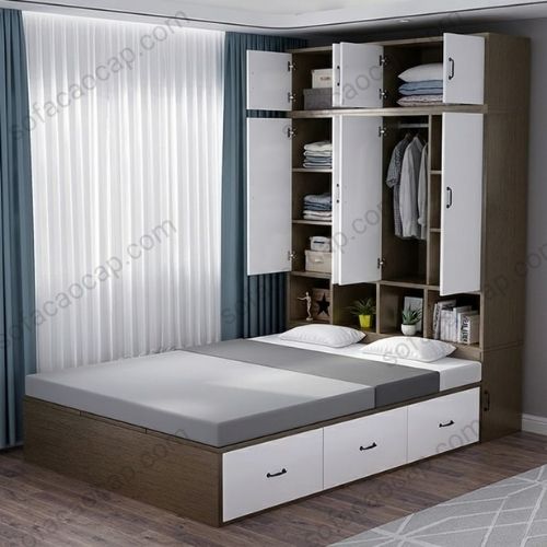 Alternative view of Giường Hộp Gỗ Công Nghiệp Kết Hợp Tủ Quần Áo Đẹp, Giá Rẻ