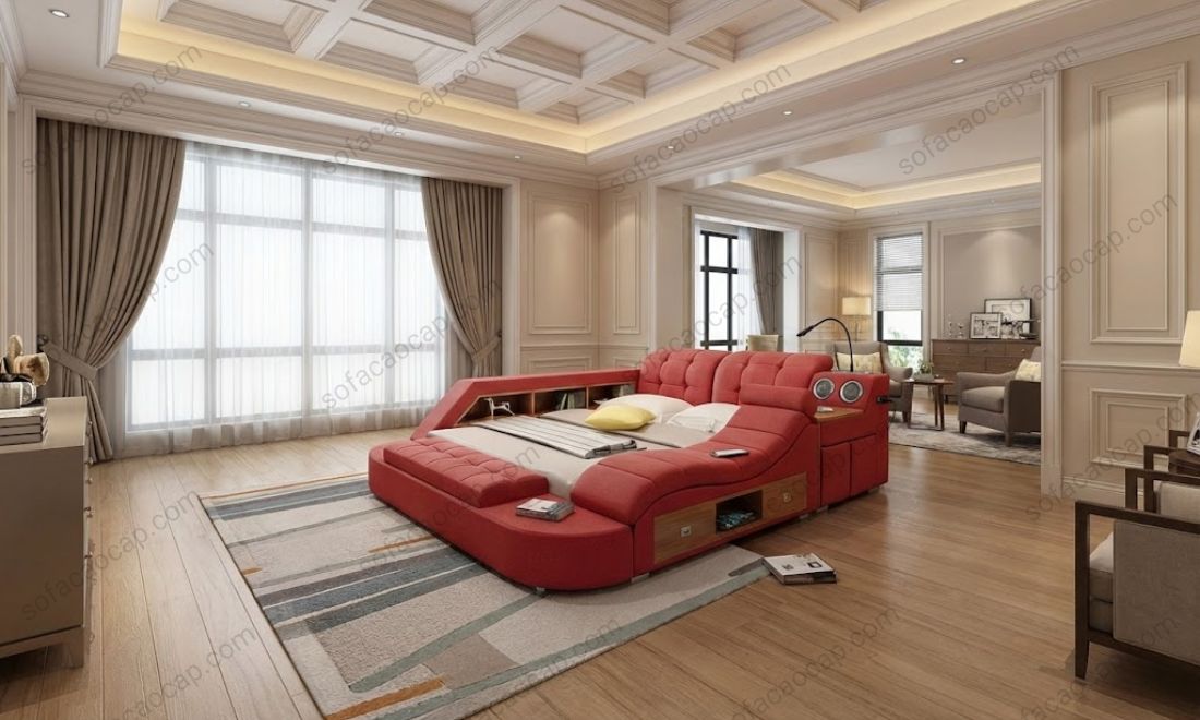 Phòng ngủ rộng nên chọn giường massage cỡ lớn với chiều rộng khoảng 2m5