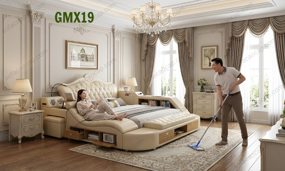 Giường mát xa GMX18 cho gia đình có nhà ở theo phong cách tân cổ điển 