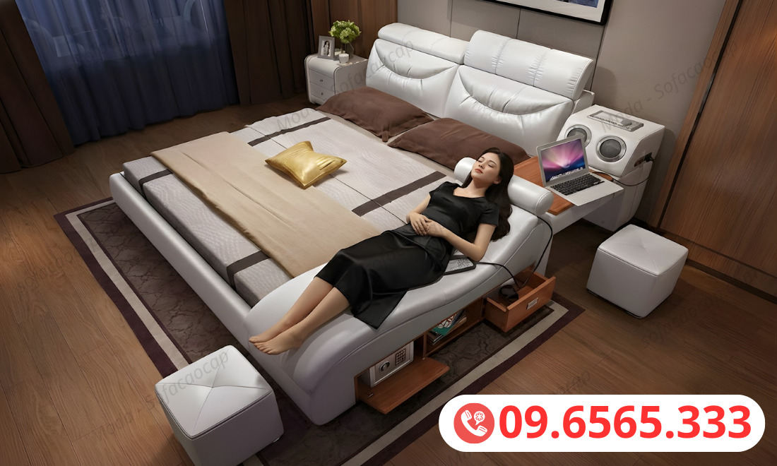 Hình ảnh giường ghế mát xa đa năng GM038 tại nhà chị Ngọc