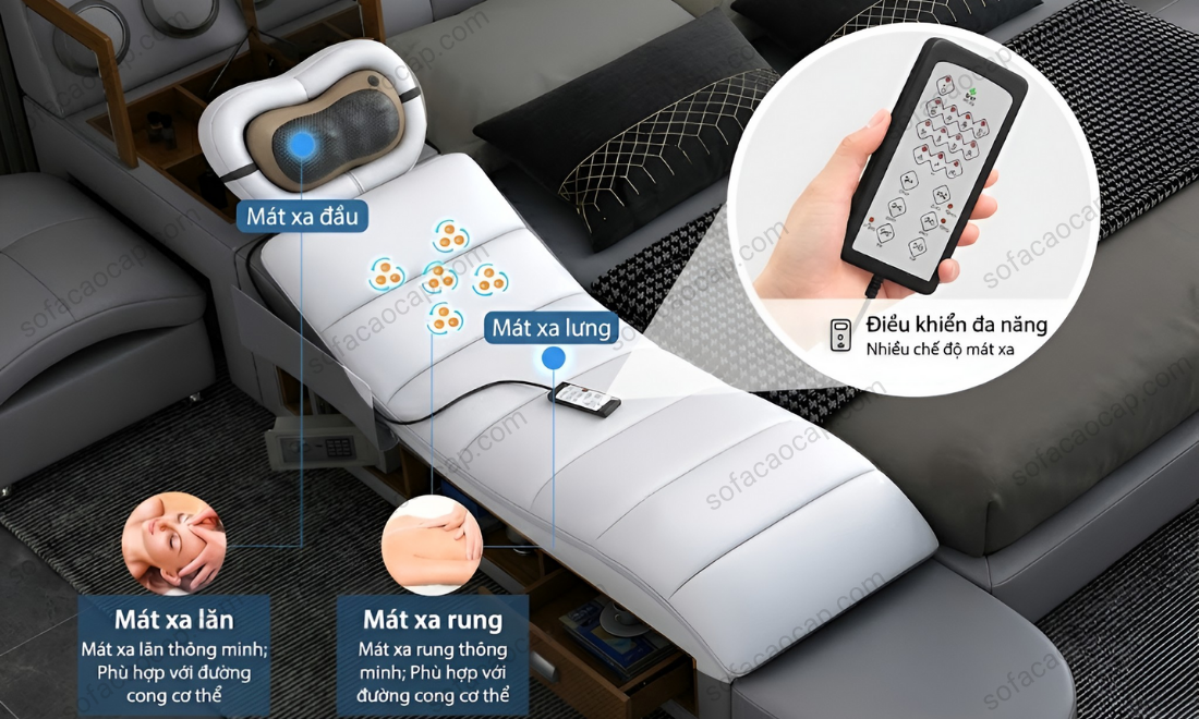 ghế mát xa có nhiều chế độ mát xa 