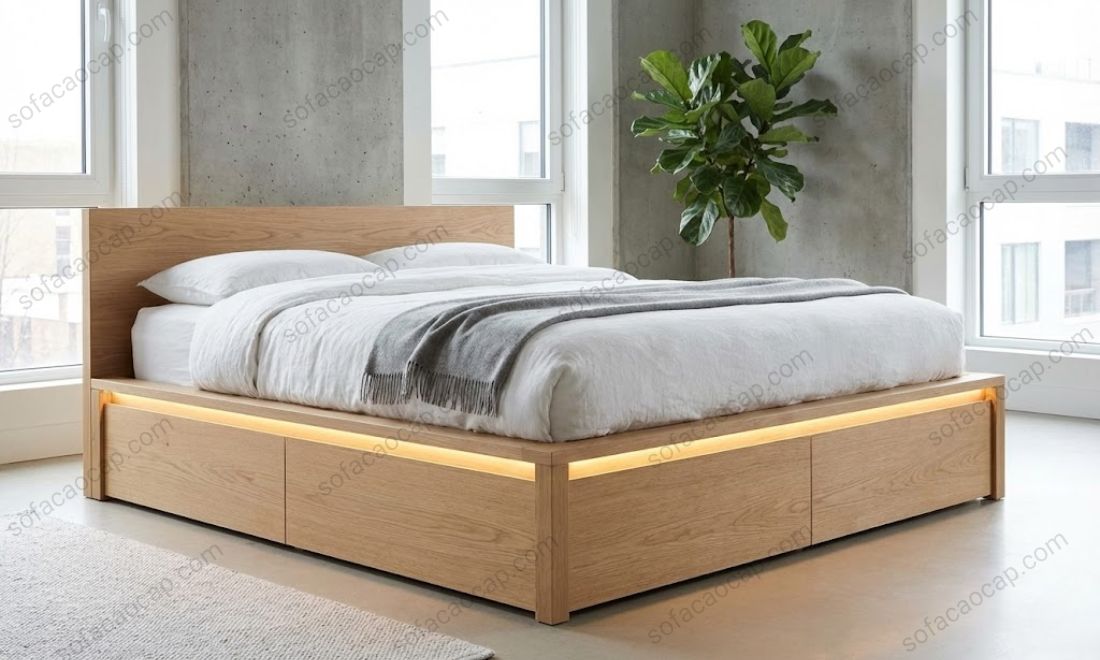 Một mẫu giường có hộc chứa đồ khác có mặt tại Moda 