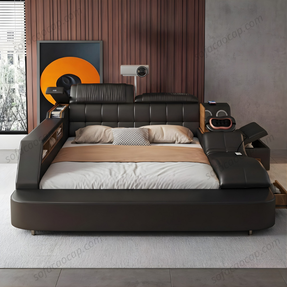 Giường ngủ thông minh đa năng gm036 màu nâu