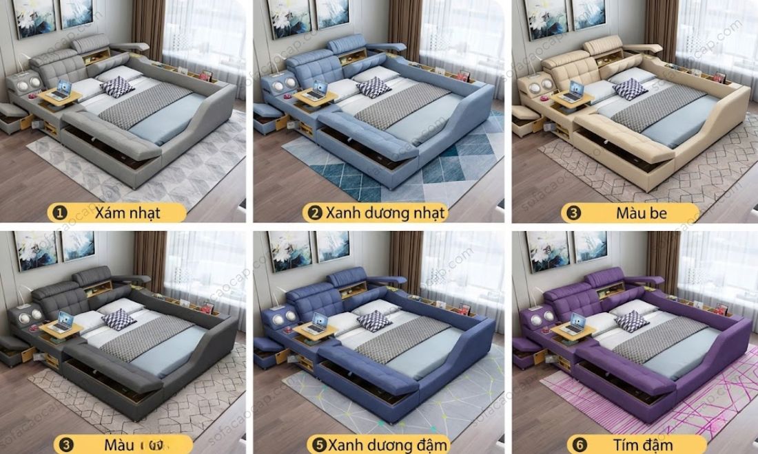 Bộ sưu tập sắc màu phong phú trên mẫu giường thông minh GMX50, sẵn sàng chiều lòng mọi gu thẩm mỹ khắt khe nhất