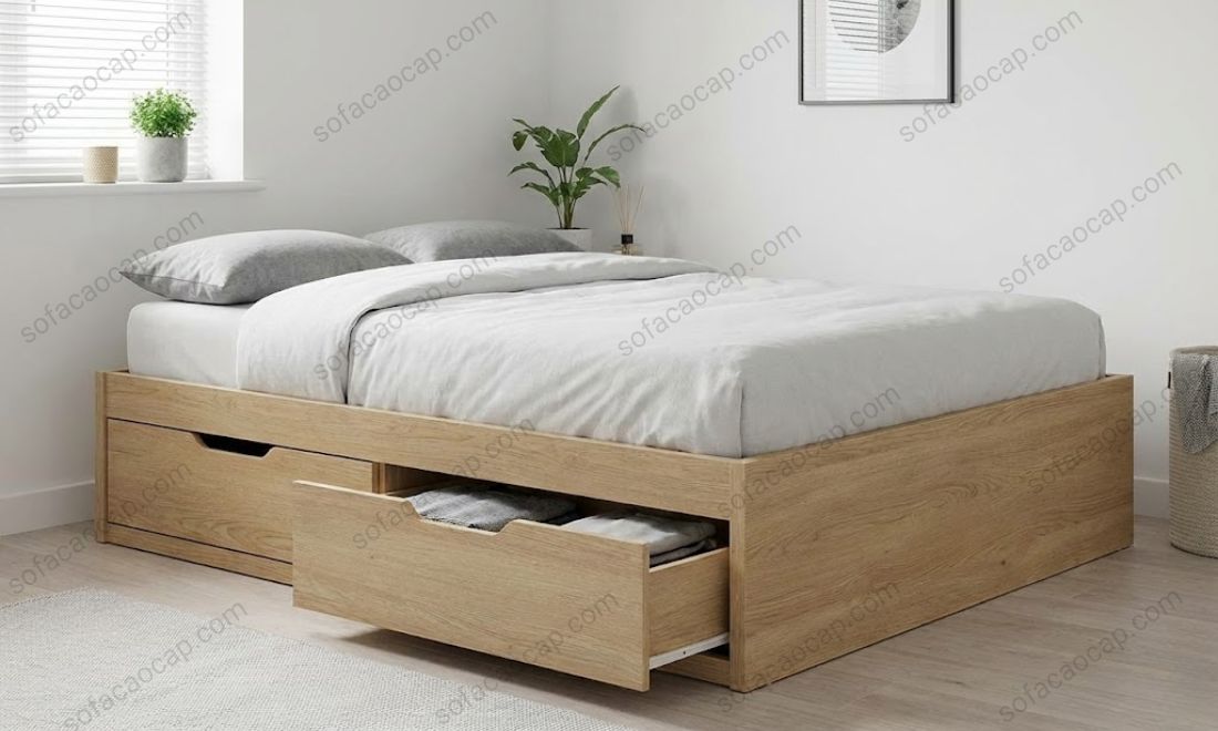 Giường ngủ thông minh có ngăn kéo để đựng đồ như quần áo,vật dụng cá nhân