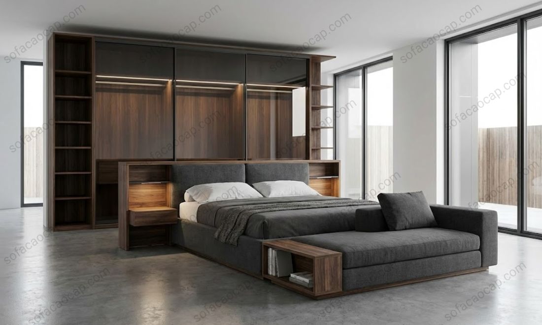 Mẫu giường ngủ tích hợp sofa và tủ quần áo được nhiều người nổi tiếng là diễn viên, ca sĩ,...lựa chọn khi ghé Moda 