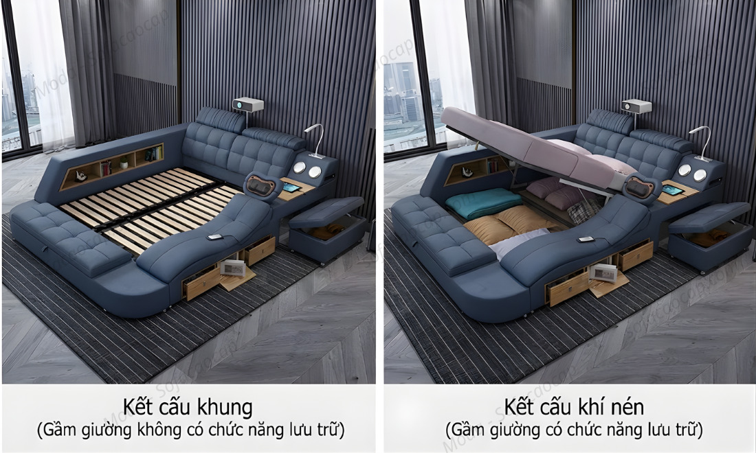 2 phiên bản của giường ngủ thông minh hiện đại GM040