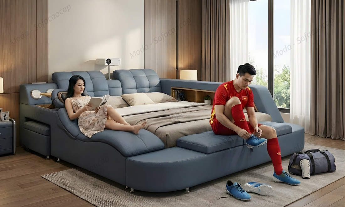 Hình ảnh giường thông minh đa năng GM040 tại nhà chị Hiên, anh Hòa 