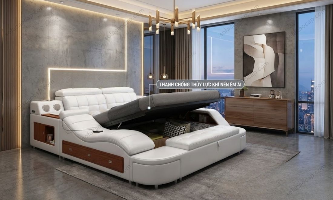 Phiên bản khung tích hợp hộp lưu trữ khí nén của giường ngủ massage GMX046