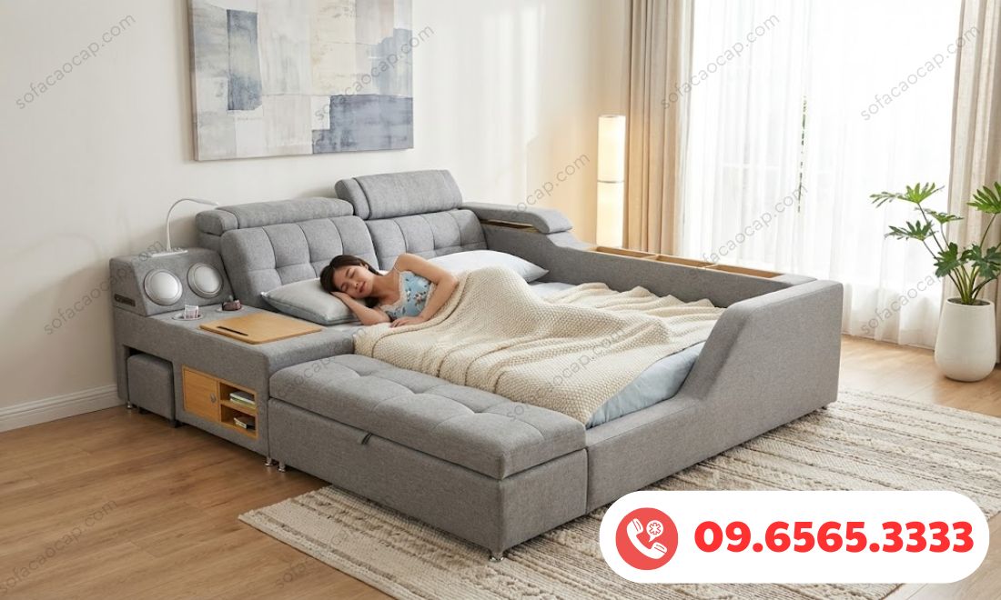Hình ảnh toàn cảnh của chiếc giường ngủ đa năng GMX050