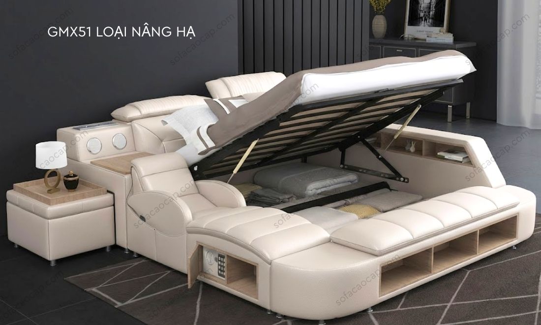 Giường ngủ tích hợp ghế massage GMX51 phiên bản nâng hạ 