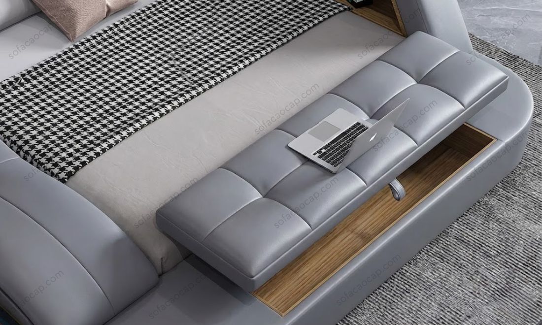 Giường ghế mát xa kèm ghế băng cuối giường nâng hạ dễ dàng 