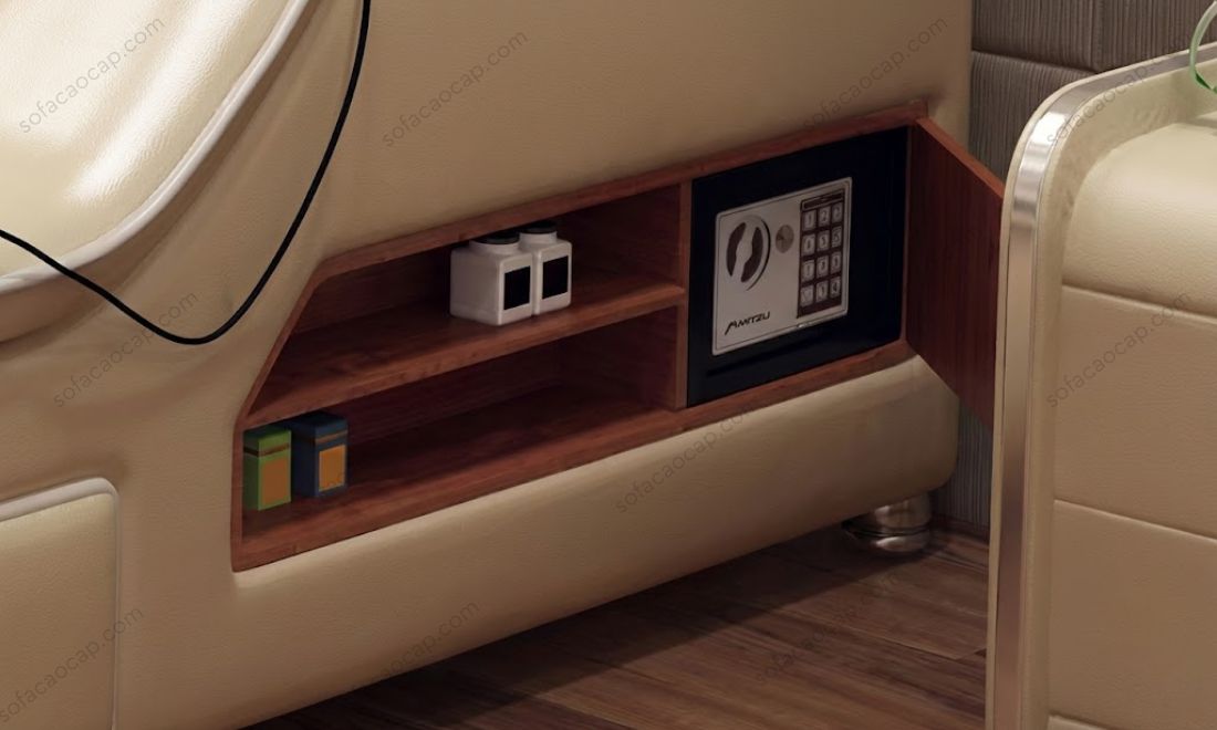 Két sắt âm thân giường ngủ có ghế massgae GMX049 làm bằng kim loại chắc chắn, bảo mật tốt các tài sản quan trọng 