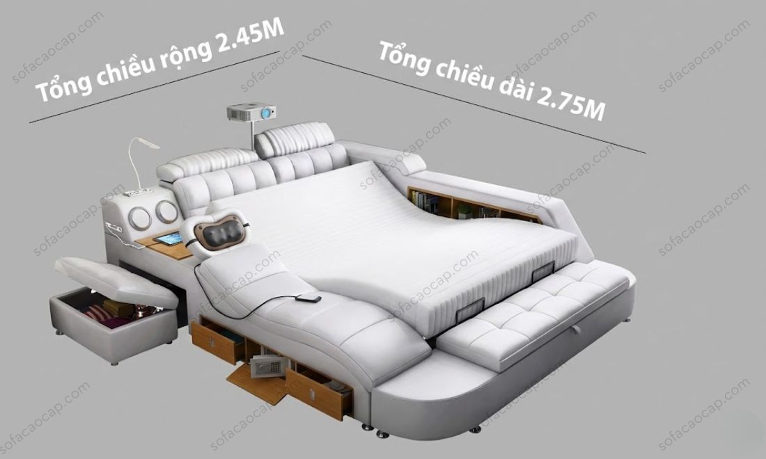 Kích thước giường thông minh hiện đại GMX022