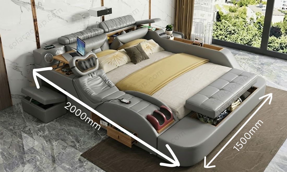 Kích thước 1.5*2m của giường ghế massage GM24