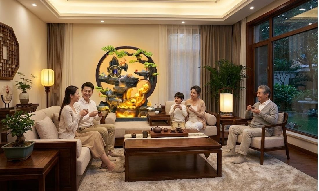 Thác nước phong thủy không chỉ giúp không gian nhà ở, sân vườn, bàn làm việc của gia chủ trở nên "thiên nhiên" hơn, thẩm mỹ hơn mà còn sinh vượng khí cho chủ nhân, giúp chủ nhân hút tài lộc, may mắn 