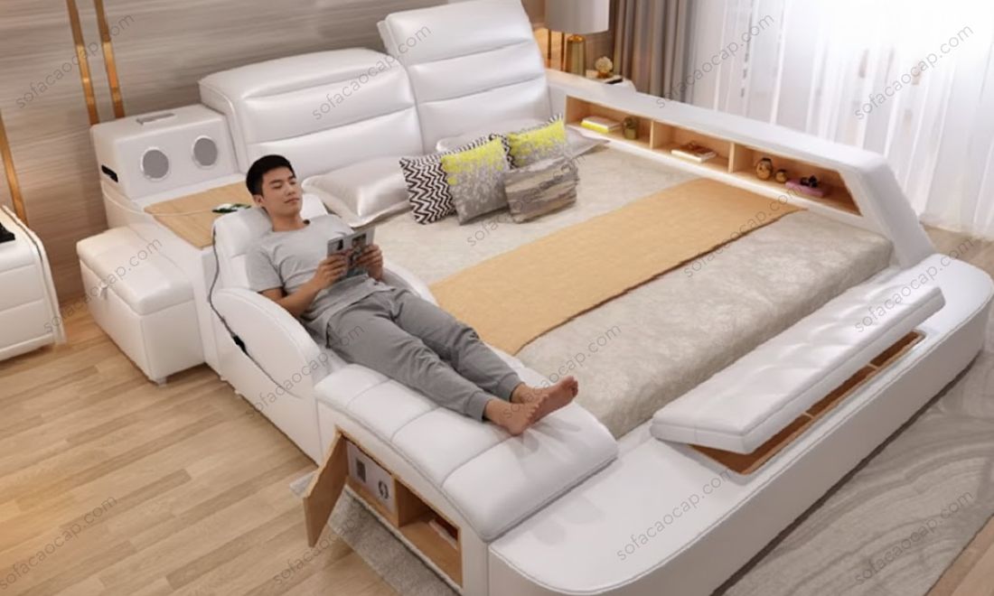 Mặt chéo của giường ngủ massage cao cấp đa năng GMX047