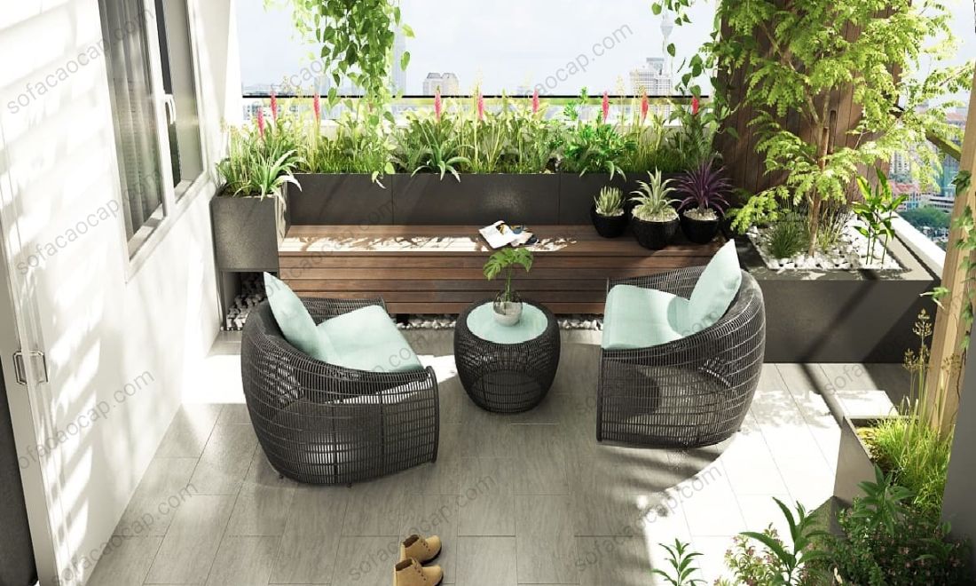 Tiểu cảnh sân thượng cho sân thượng có kích thước nhỏ 