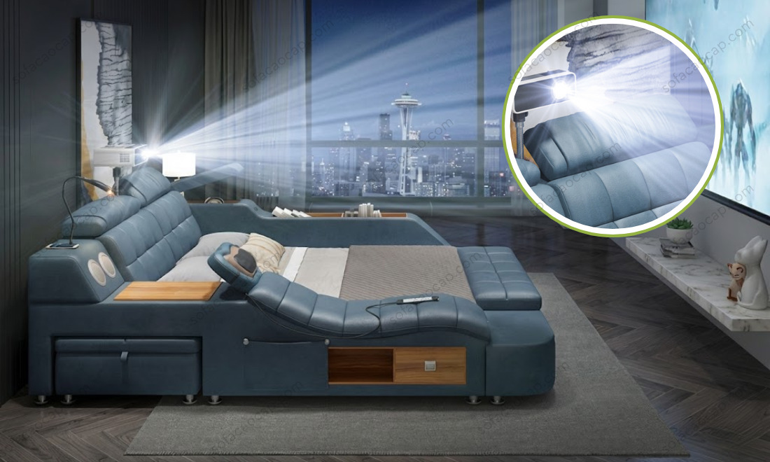 Giường ghế mát xa GM043 tích hợp máy chiếu phim mini hiện đại 