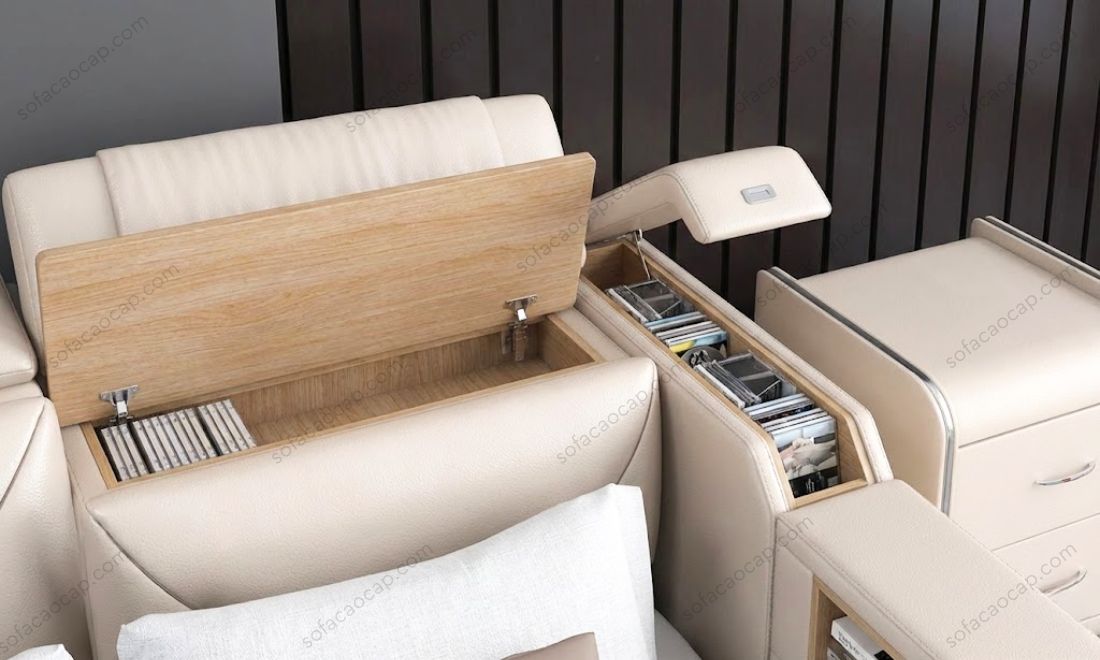 Hộc để đồ ở dưới tay vịn trên đầu giường 