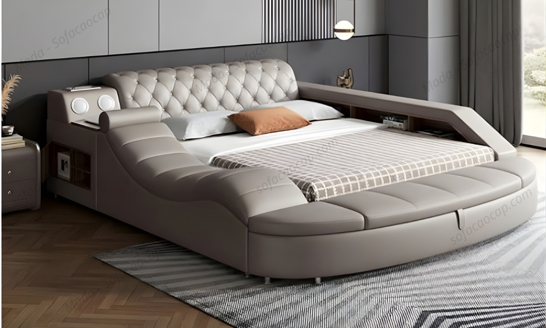 Dáng vẻ bên ngoài của giường ngủ hiện đại đa năng GM037